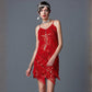 Robe de soirée à franges et paillettes pour femme