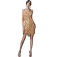 Robe de soirée à franges et paillettes pour femme
