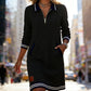 Robe à col et manches longues pour femme