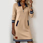 Robe à col et manches longues pour femme