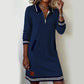 Robe à col et manches longues pour femme