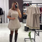 Mini-robe à manches courtes avec bordure en dentelle scintillante pour femme | Élégante et chatoyante