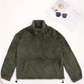 Sweat-shirt à col montant et demi-zip pour femme