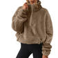 Sweat-shirt à col montant et demi-zip pour femme
