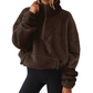 Sweat-shirt à col montant et demi-zip pour femme