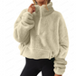 Sweat-shirt à col montant et demi-zip pour femme