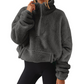 Sweat-shirt à col montant et demi-zip pour femme
