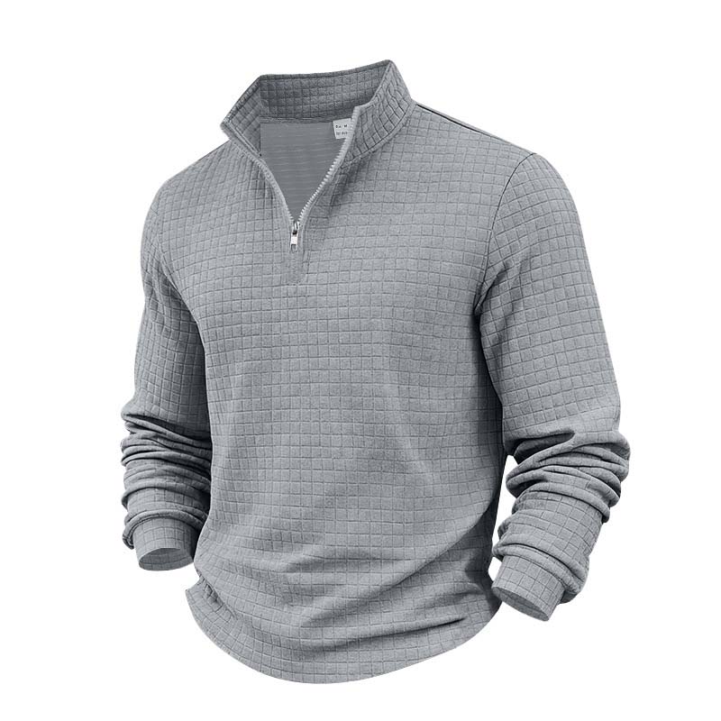 📢📢50 % de réduction !! ⏰Sweat-shirt à col zippé 1/4 pour homme, en jacquard.