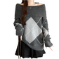 Pull à manches courtes et col rond pour femme