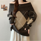 Pull à manches courtes et col rond pour femme