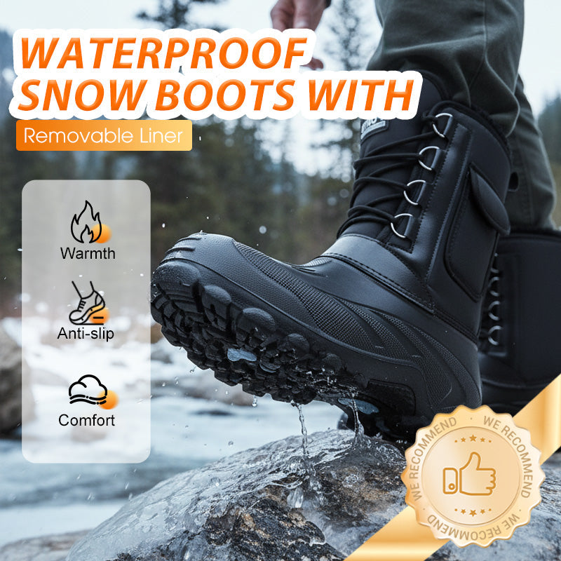 🔥50% de réduction🔥 Bottes de neige imperméables pour hommes avec doublure amovible