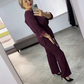 Ensemble élégant 2 pièces pour femme composé d'un haut et d'un pantalon