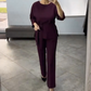 Ensemble élégant 2 pièces pour femme composé d'un haut et d'un pantalon