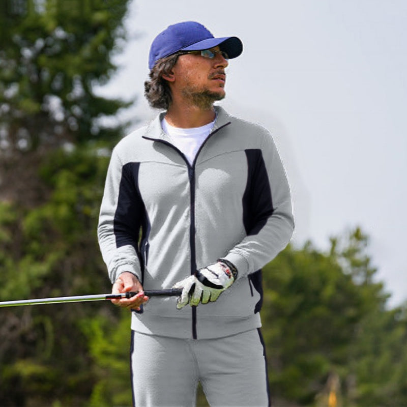 Ensemble 2 pièces veste et pantalon de course à fermeture éclair intégrale pour homme