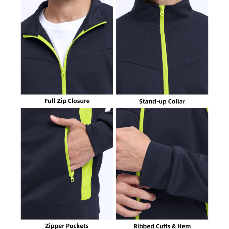 Ensemble 2 pièces veste et pantalon de course à fermeture éclair intégrale pour homme