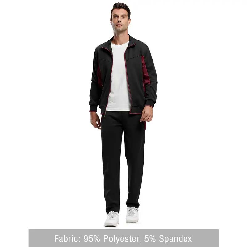 Ensemble 2 pièces veste et pantalon de course à fermeture éclair intégrale pour homme