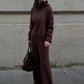 Ensemble sweat-shirt à col montant et pantalon à fermeture éclair sur le côté
