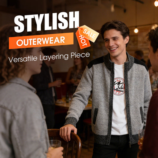 Cardigan à col montant et fermeture éclair intégrale pour homme
