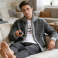Cardigan à col montant et fermeture éclair intégrale pour homme