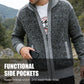 Cardigan à col montant et fermeture éclair intégrale pour homme