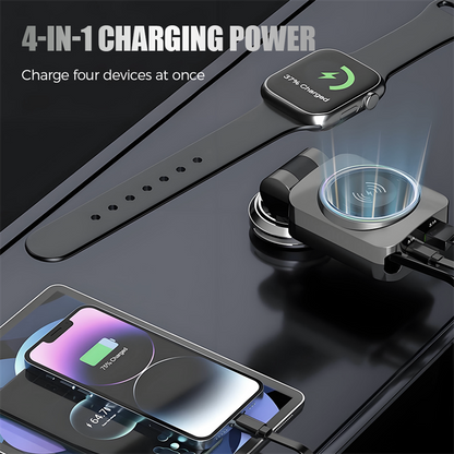 Chargeur rétractable 4 en 1 PD30W pour voiture avec éclairage d'ambiance
