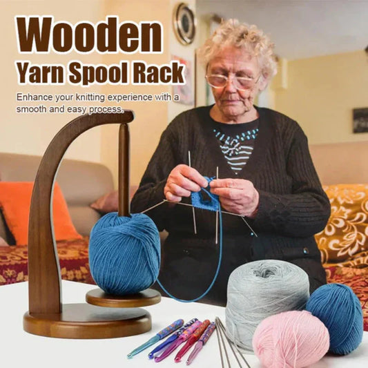 Porte-bobines en bois pour les amateurs de tricot