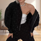 Ensemble 2 pièces pour femme : sweat à capuche zippé à pois et pantalon