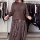 Ensemble 2 pièces pour femme : haut en maille et robe en maille