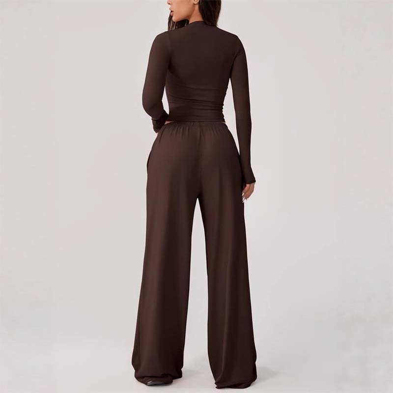 📢📢50 % DE RÉDUCTION !! ⏰Ensemble femme composé d'un haut court décontracté et d'un pantalon à cordon de serrage