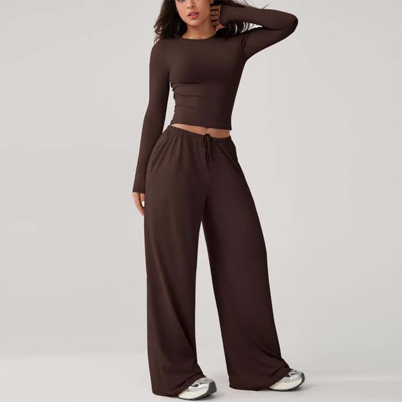 📢📢50 % DE RÉDUCTION !! ⏰Ensemble femme composé d'un haut court décontracté et d'un pantalon à cordon de serrage