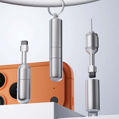 📢50% de réduction🎧Brosse 2 en 1 + Aiguille SIM🔑En Alliage d’Aluminium, Compact & Accroche-Clés