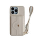 Coque de téléphone protectrice avec portefeuille, miroir et dragonne