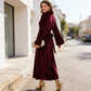 Élégante robe longue à manches cloche en velours