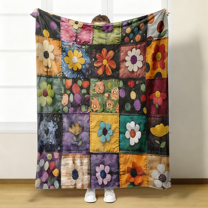 🔥Offres spéciales-Couverture florale douillette et douce