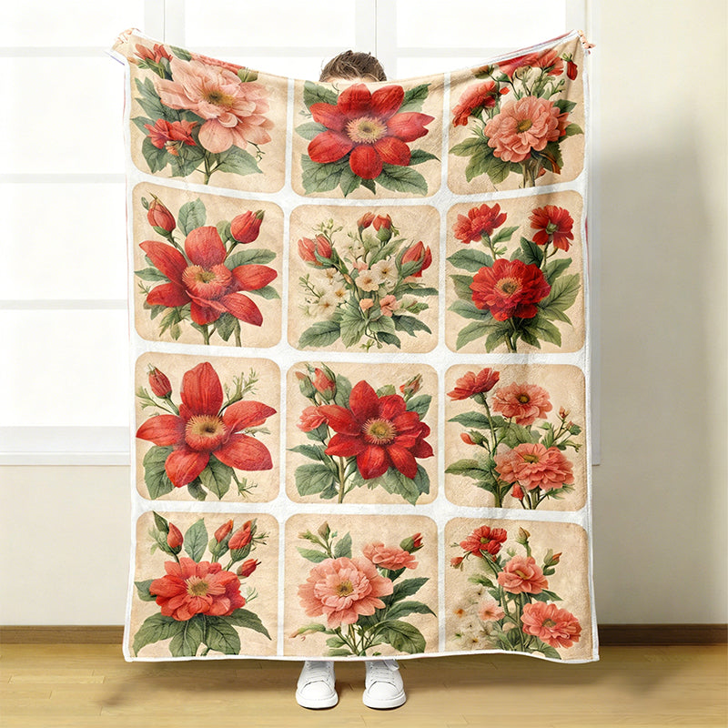 🔥Offres spéciales-Couverture florale douillette et douce