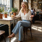 Pantalon en denim élégant et orné pour femmes