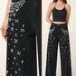 Pantalon en denim élégant et orné pour femmes