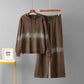Ensemble sweat à capuche et pantalon large pour femme, orné de strass