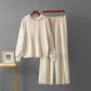 Ensemble sweat à capuche et pantalon large pour femme, orné de strass