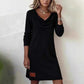 Robe en tricot à manches longues et col roulé pour femme