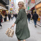Women's Long Sleeve Cocoon Midi Dress