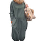 Women's Long Sleeve Cocoon Midi Dress