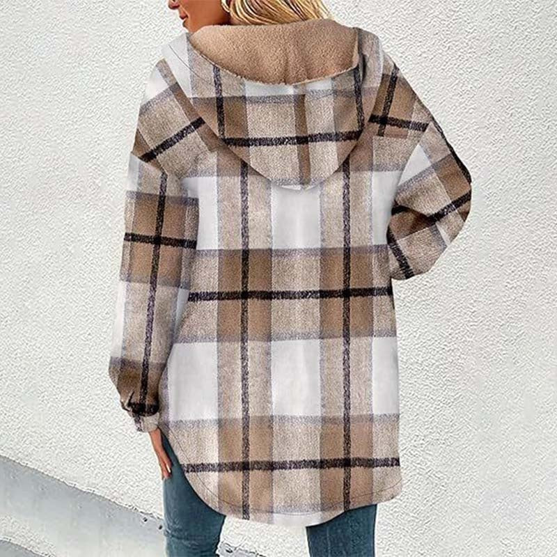 🎉 Last Day Promotion-50% OFF 🧥Women’s Classic Cozy Plaid Hooded Jacket