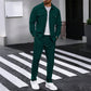 🔥 50 % DE RÉDUCTION ! ⏰ Ensemble homme veste boutonnée + pantalon en maille alvéolée – Coupe ample, tissu respirant & style casual élégant 👕👖