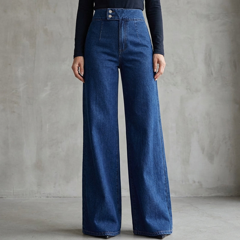 📢📢50 % de réduction !! ⏰Jean taille haute à jambes larges pour femme
