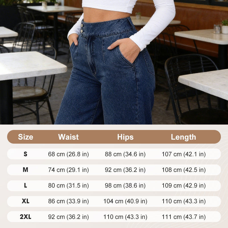 📢📢50 % de réduction !! ⏰Jean taille haute à jambes larges pour femme
