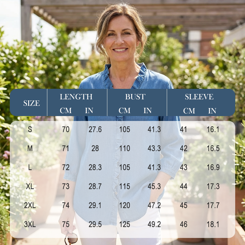 📢📢50 % de réduction !! ⏰Chemise décontractée à volants et col en V pour femme