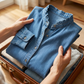 📢📢50 % de réduction !! ⏰Chemise décontractée à volants et col en V pour femme