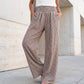 Pantalon large à taille haute en vichy pour femme