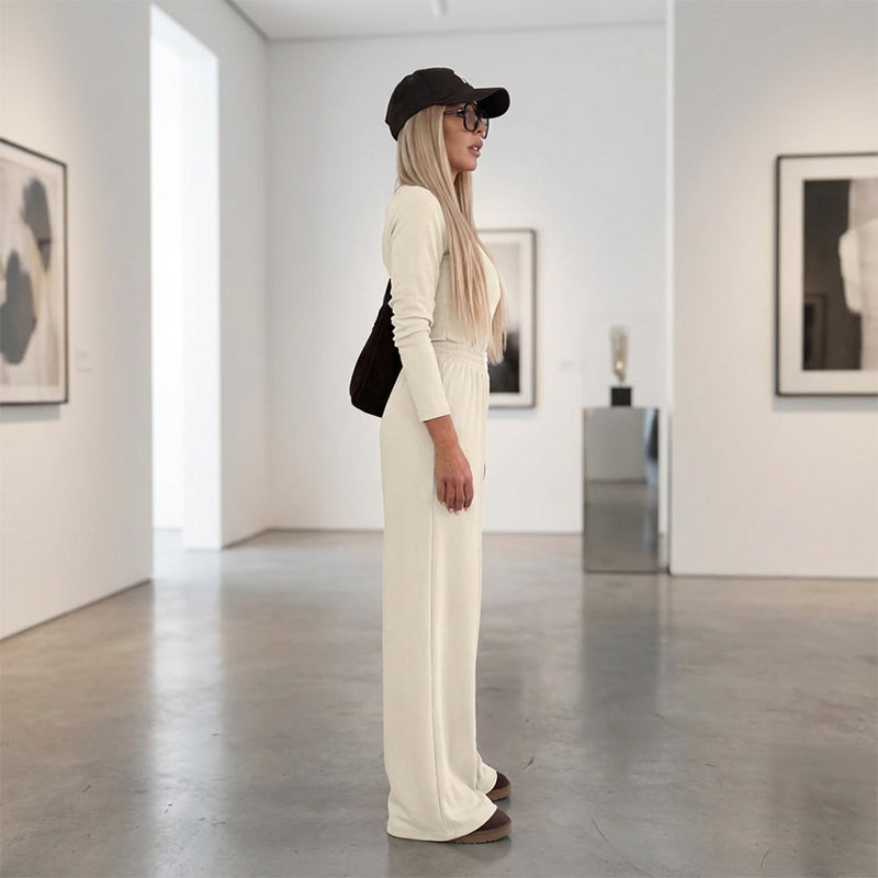Ensemble deux pièces uni pour femme